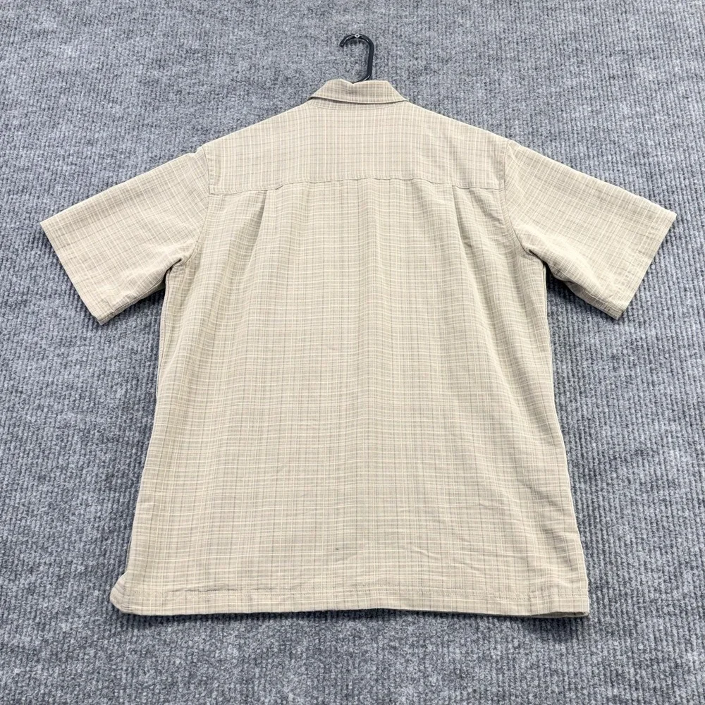 5.11 Tactical Shirt Mens Medium Beige Plaid Mesh Lined Short Sleeve Button Up